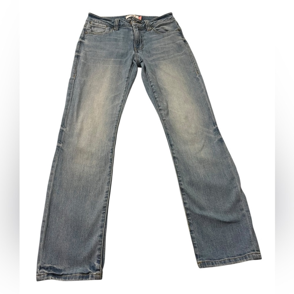 Cabi High Rise Straight Leg Jeans Light Wash Distressed Denim Women’s Size 2